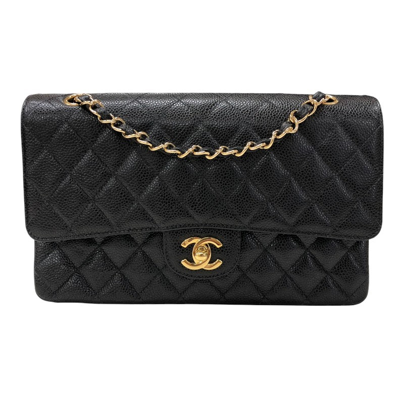 シャネル CHANEL マトラッセ25 A01112 76番台 ブラック ゴールド金具 キャビアスキン レディース ショルダーバッグ