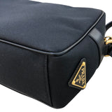 プラダ PRADA ジャガードロゴショルダーバッグ 1BH089 ブラック 　ゴールド金具 ナイロンジャガード レディース ショルダーバッグ