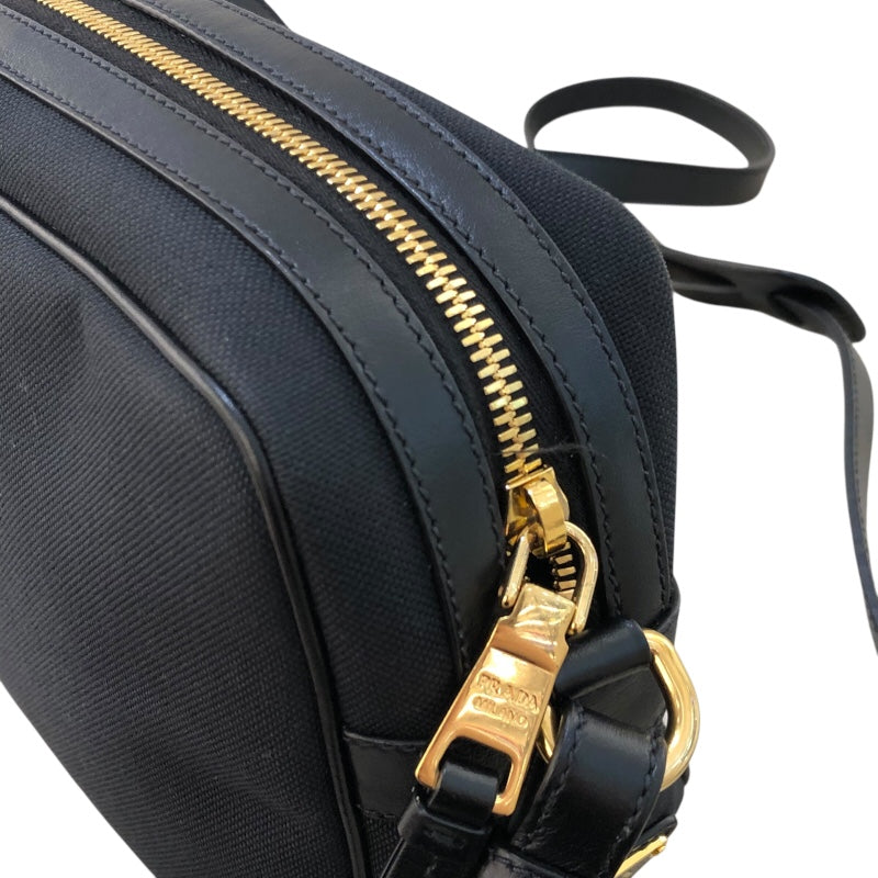プラダ PRADA ジャガードロゴショルダーバッグ 1BH089 ブラック 　ゴールド金具 ナイロンジャガード レディース ショルダーバッグ