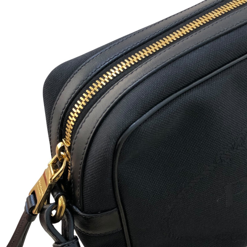プラダ PRADA ジャガードロゴショルダーバッグ 1BH089 ブラック 　ゴールド金具 ナイロンジャガード レディース ショルダーバッグ