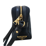 プラダ PRADA ジャガードロゴショルダーバッグ 1BH089 ブラック 　ゴールド金具 ナイロンジャガード レディース ショルダーバッグ