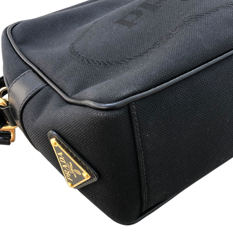 プラダ PRADA ジャガードロゴショルダーバッグ 1BH089 ブラック 　ゴールド金具 ナイロンジャガード レディース ショルダーバッグ