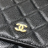 シャネル CHANEL マトラッセチェーンウォレット AP0250 ブラック ゴールド金具 キャビアスキン レディース ウォレットチェーン