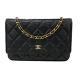 シャネル CHANEL マトラッセチェーンウォレット AP0250 ブラック ゴールド金具 キャビアスキン レディース ウォレットチェーン