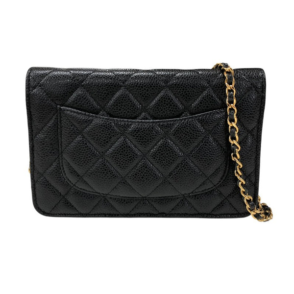 シャネル CHANEL マトラッセチェーンウォレット AP0250 ブラック ゴールド金具 キャビアスキン レディース ウォレットチェーン