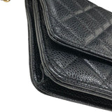 シャネル CHANEL マトラッセチェーンウォレット AP0250 ブラック ゴールド金具 キャビアスキン レディース ウォレットチェーン