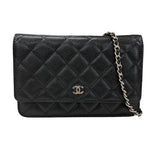 シャネル CHANEL マトラッセチェーンウォレット AP0250 ブラック シルバー金具 キャビアスキン レディース ウォレットチェーン