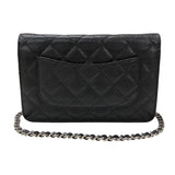 シャネル CHANEL マトラッセチェーンウォレット AP0250 ブラック シルバー金具 キャビアスキン レディース ウォレットチェーン