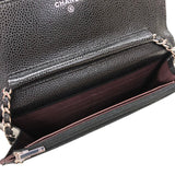 シャネル CHANEL マトラッセチェーンウォレット AP0250 ブラック シルバー金具 キャビアスキン レディース ウォレットチェーン