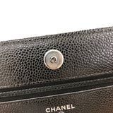 シャネル CHANEL マトラッセチェーンウォレット AP0250 ブラック シルバー金具 キャビアスキン レディース ウォレットチェーン