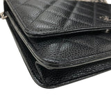 シャネル CHANEL マトラッセチェーンウォレット AP0250 ブラック シルバー金具 キャビアスキン レディース ウォレットチェーン