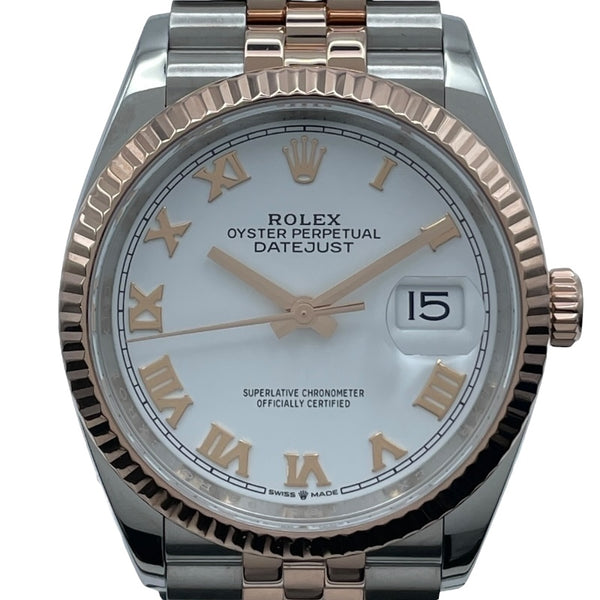 ロレックス ROLEX デイトジャスト36 ランダムシリアル 126231 ホワイト K18PG/SS 自動巻き メンズ 腕時計