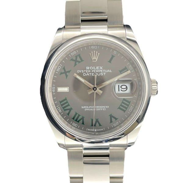 ロレックス ROLEX デイトジャスト36 126200 グレー SS メンズ 腕時計
