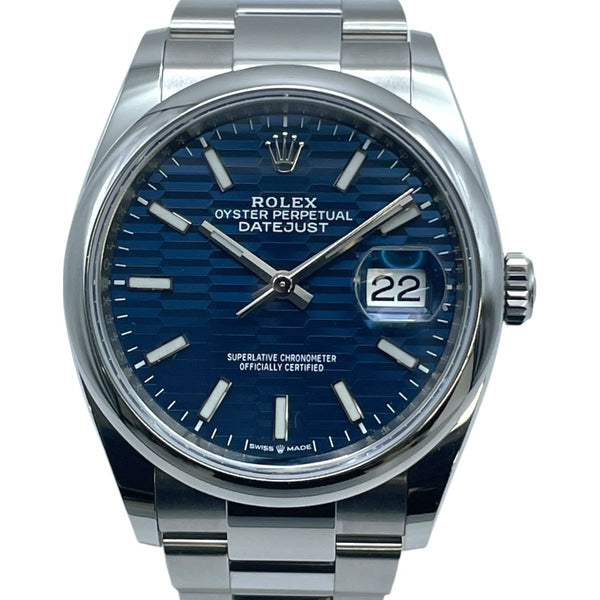 ロレックス ROLEX デイトジャスト フルーテッドモチーフ 116200 ブルー SS 自動巻き メンズ 腕時計