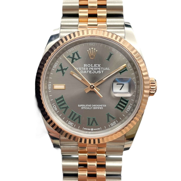 ロレックス ROLEX デイトジャスト36 126231 グレー K18PG×SS メンズ 腕時計