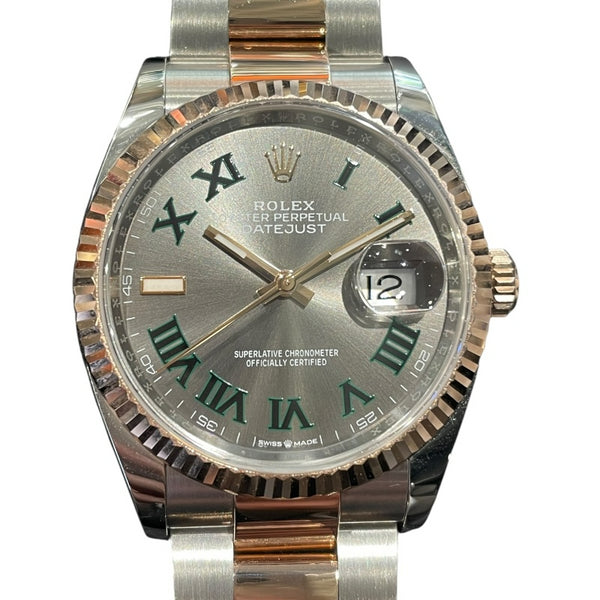 ロレックス ROLEX デイトジャスト36　スレート 126231 グレー SS/PG 自動巻き メンズ 腕時計