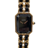 シャネル CHANEL プルミエール L H0001 ブラック GP レディース 腕時計