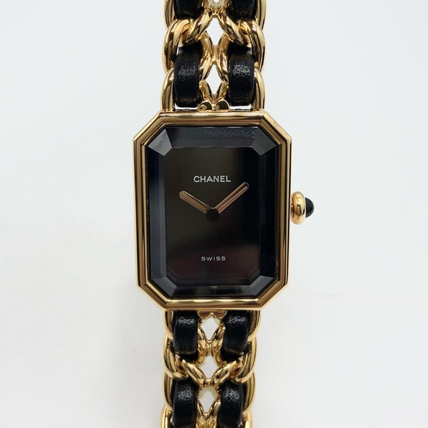 シャネル CHANEL プルミエール L H0001 ブラック GP レディース 腕時計