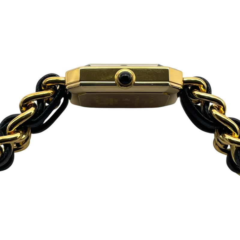 シャネル CHANEL プルミエール L H0001 ブラック GP レディース 腕時計