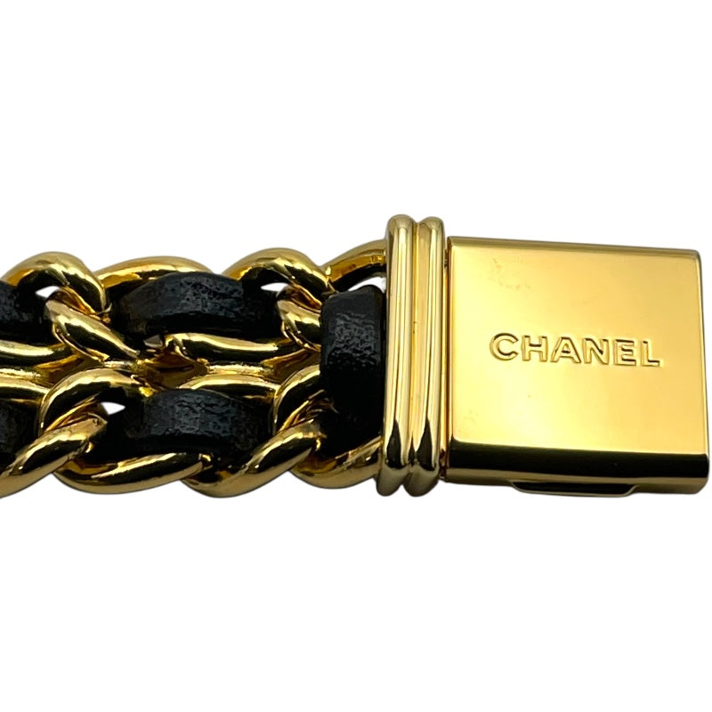 シャネル CHANEL プルミエール L H0001 ブラック GP レディース 腕時計