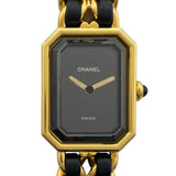 シャネル CHANEL プルミエールM H0001 ブラック GP レディース 腕時計