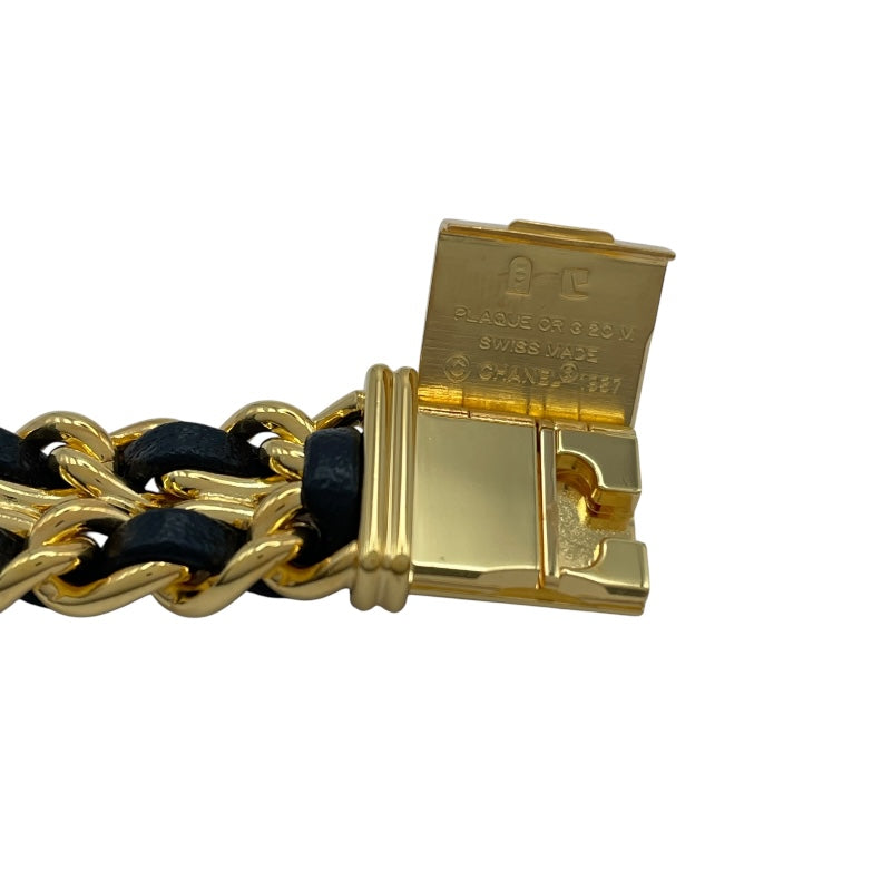 シャネル CHANEL プルミエールM H0001 ブラック GP レディース 腕時計