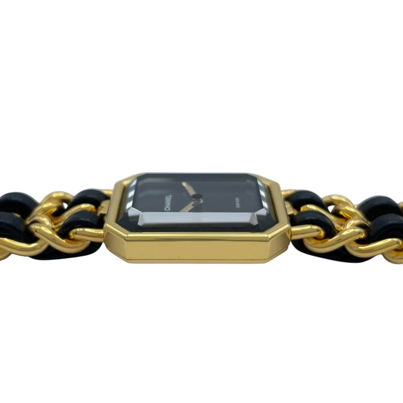 シャネル CHANEL プルミエールM H0001 ブラック GP レディース 腕時計