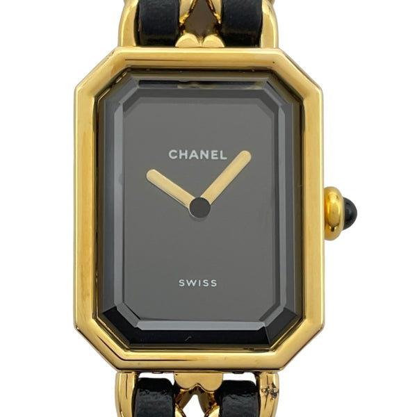 シャネル CHANEL プルミエールL H0001 ブラック GP レディース 腕時計