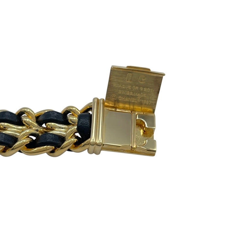 シャネル CHANEL プルミエールL H0001 ブラック GP レディース 腕時計