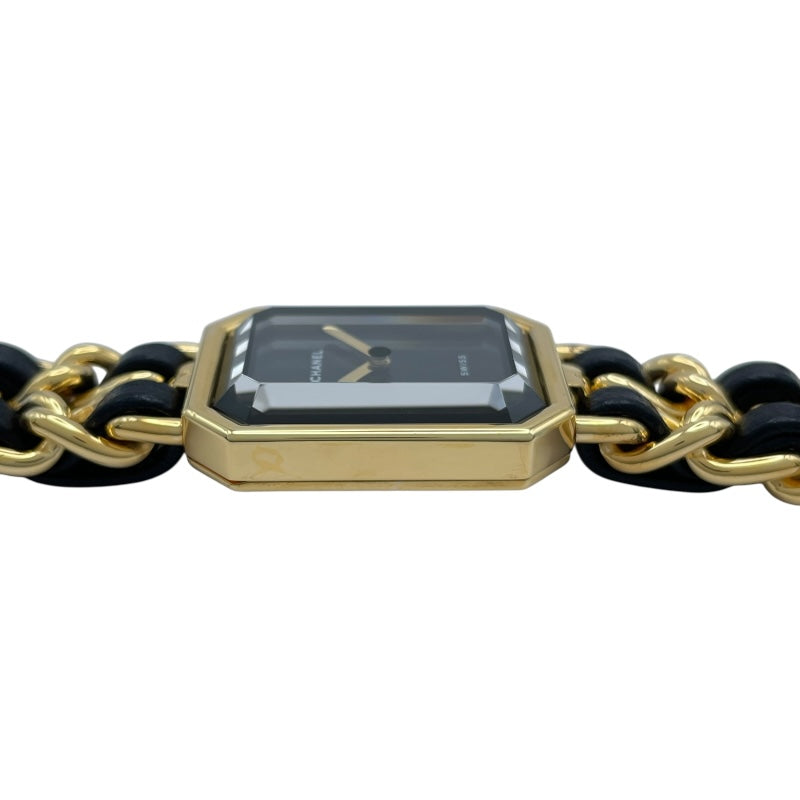 シャネル CHANEL プルミエールL H0001 ブラック GP レディース 腕時計