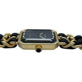 シャネル CHANEL プルミエールL H0001 ブラック GP レディース 腕時計