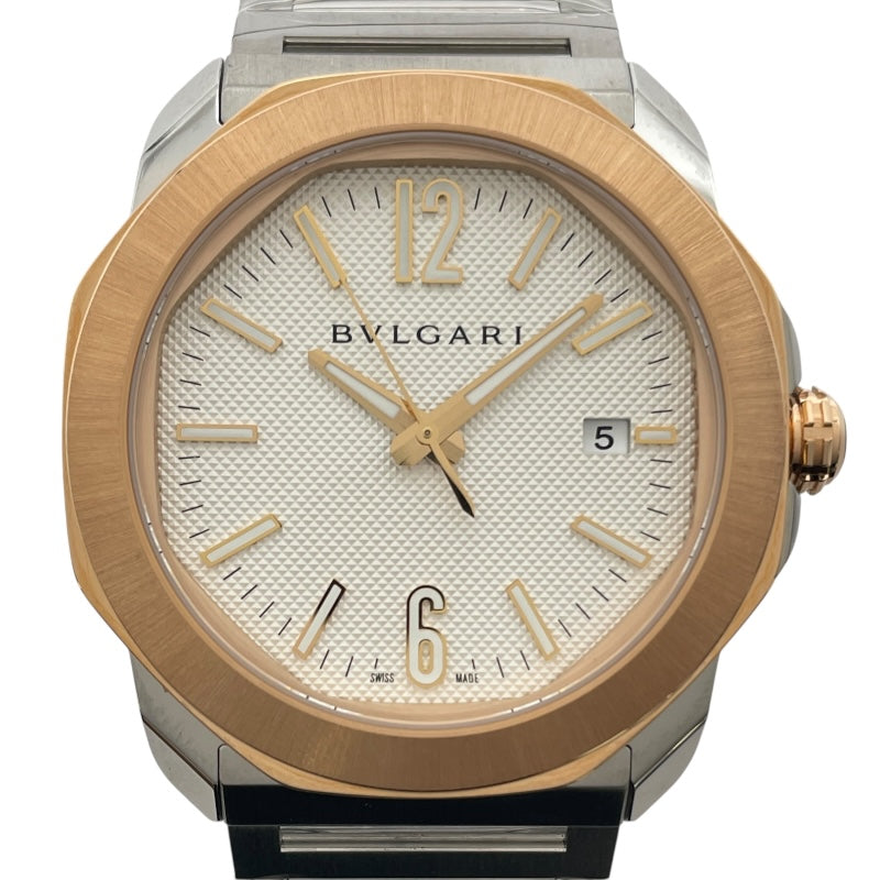 ブルガリ BVLGARI オクト ローマ 41mm OCP41SG(103928） ホワイト PG/SS メンズ 腕時計