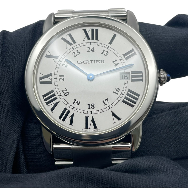 カルティエ Cartier ロンドソロ ドゥ カルティエ LM W6701005 シルバー SS メンズ 腕時計