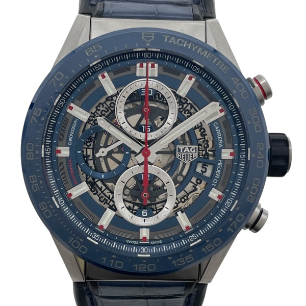 タグ・ホイヤー TAG HEUER カレラ キャリバーホイヤー01 クロノグラフ CAR201T.FC6406 ブルー SS/セラミック 自動巻き メンズ 腕時計