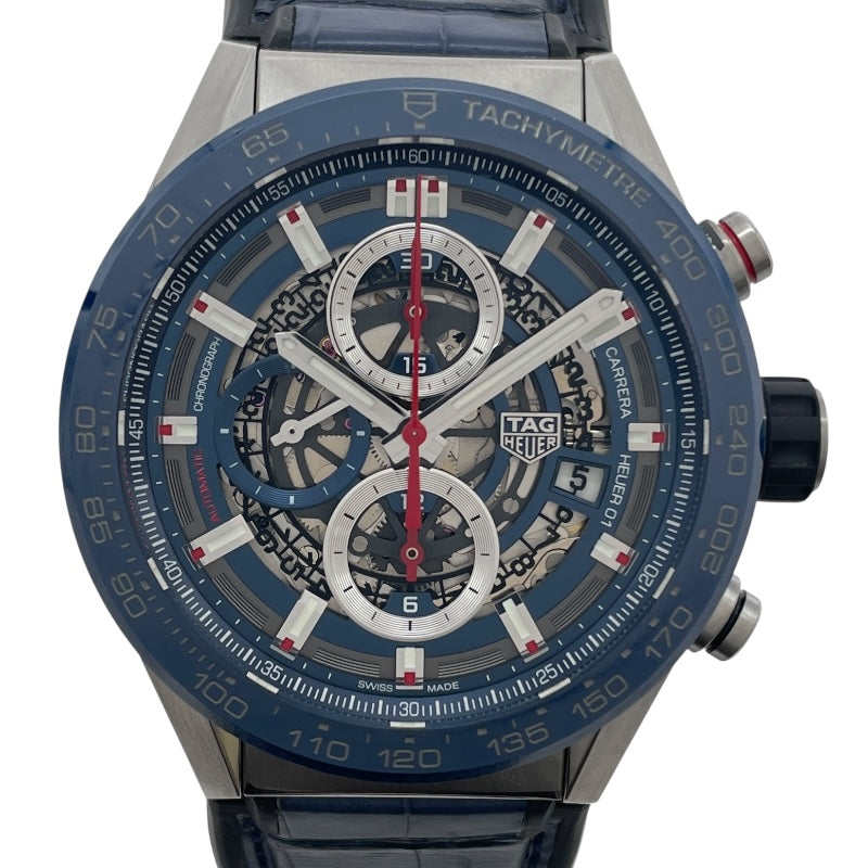 タグ・ホイヤー TAG HEUER カレラ キャリバーホイヤー01 クロノグラフ CAR201T.FC6406 ブルー SS/セラミック 自動巻き メンズ 腕時計