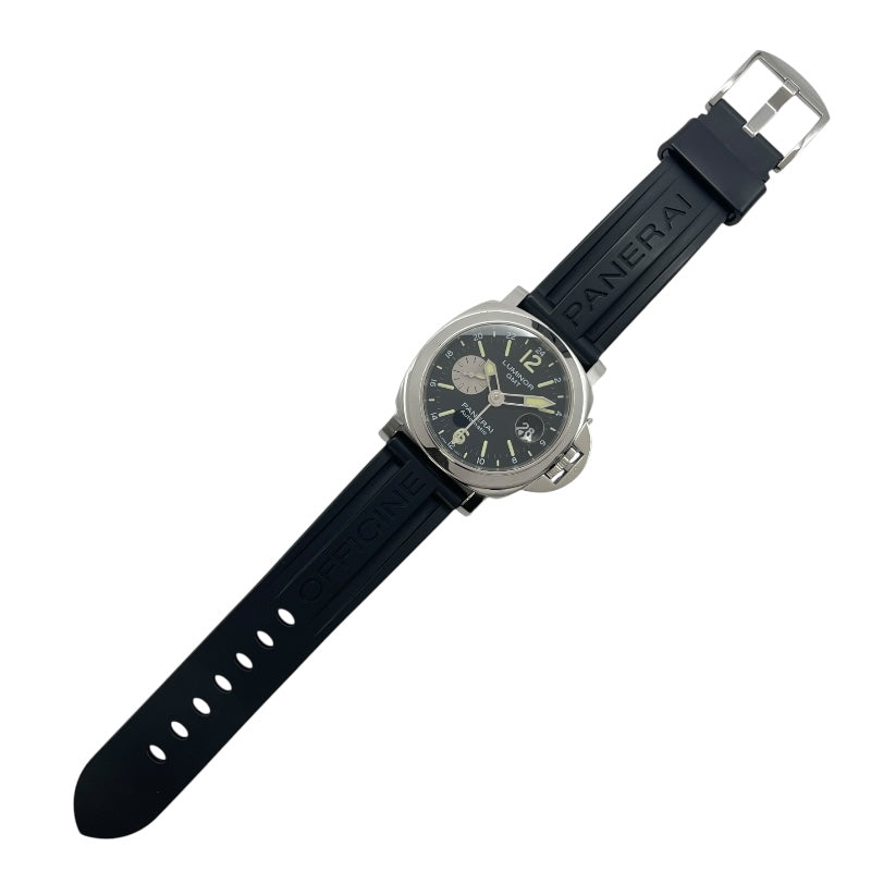 パネライ PANERAI ルミノール GMT アッチャイオ PAM01088 ブラック SS/ラバーベルト 自動巻き メンズ 腕時計
