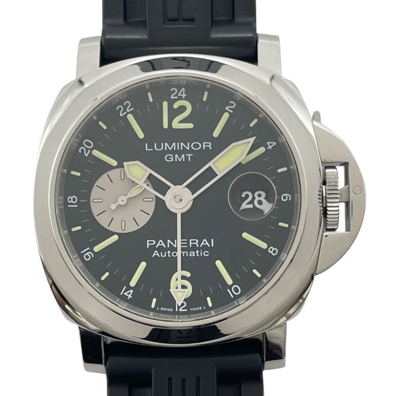 パネライ PANERAI ルミノール GMT アッチャイオ PAM01088 ブラック SS/ラバーベルト 自動巻き メンズ 腕時計