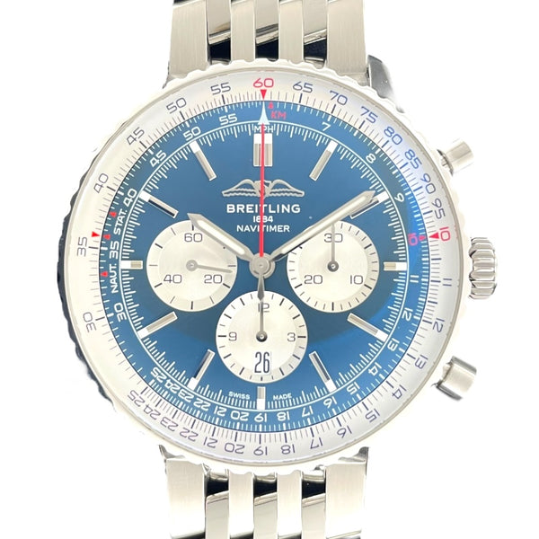 ブライトリング BREITLING ナビタイマー B0 クロノグラフ 46 AB0137 ブルー SS メンズ 腕時計