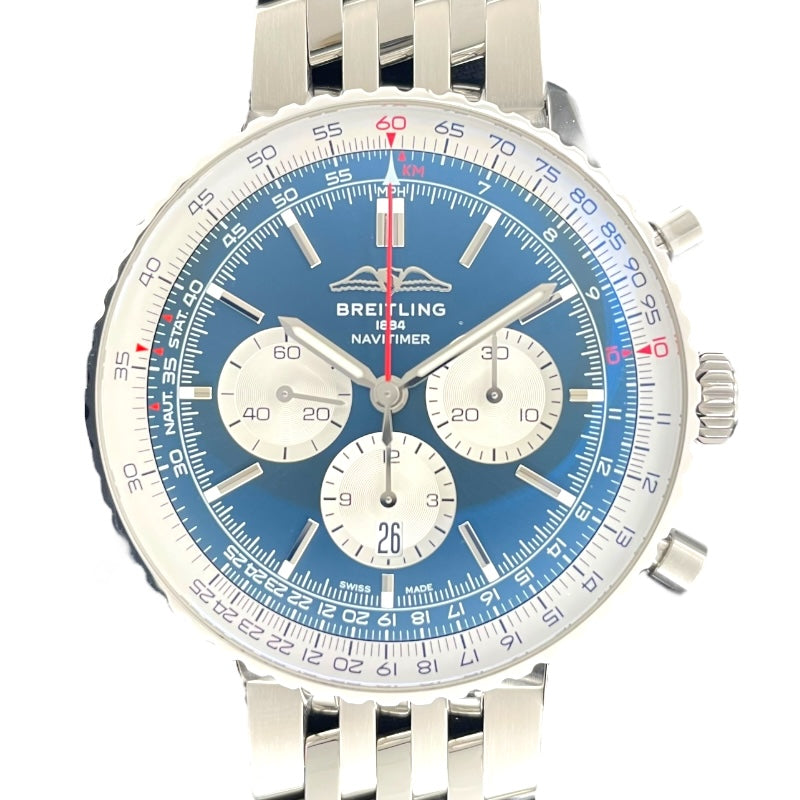 ブライトリング BREITLING ナビタイマー B0 クロノグラフ 46 AB0137 ブルー SS メンズ 腕時計