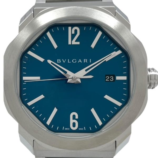 BVLGARI 青文字盤 腕時計 ブルガリ BVLGARI オクト ローマ OC41S（102856) ブルー SS メンズ