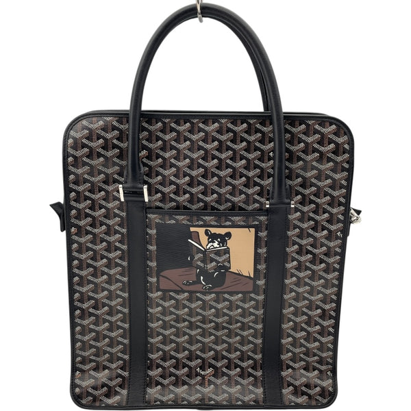 ゴヤール GOYARD ブルゴーニュ マーカージュ ブルドッグ ブラック ゴヤールディンキャンバス メンズ トートバッグ