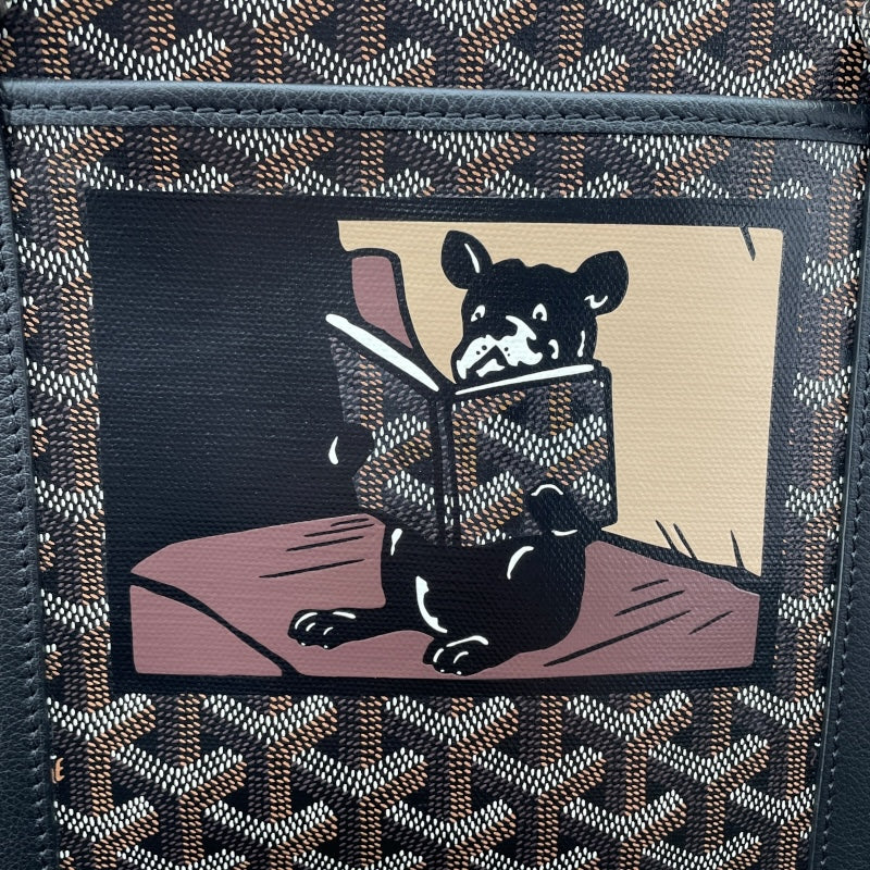 ゴヤール GOYARD ブルゴーニュ マーカージュ ブルドッグ ブラック ゴヤールディンキャンバス メンズ トートバッグ