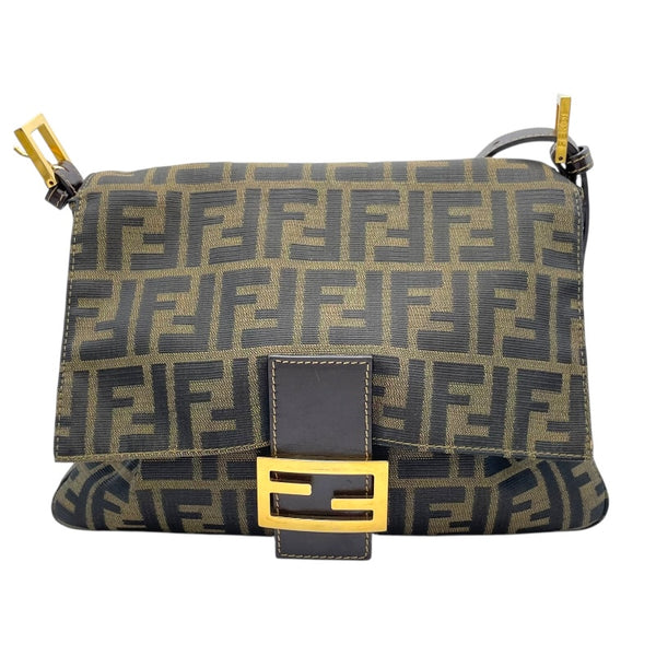 フェンディ FENDI ズッカ柄 マンマバケット ブラウン キャンバス レディース ハンドバッグ