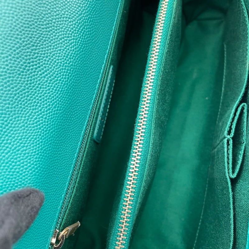 シャネル CHANEL ココハンドル ラージ A92991 グリーン ブラウン GD金具 キャビア・リザード レディース ショルダーバッグ