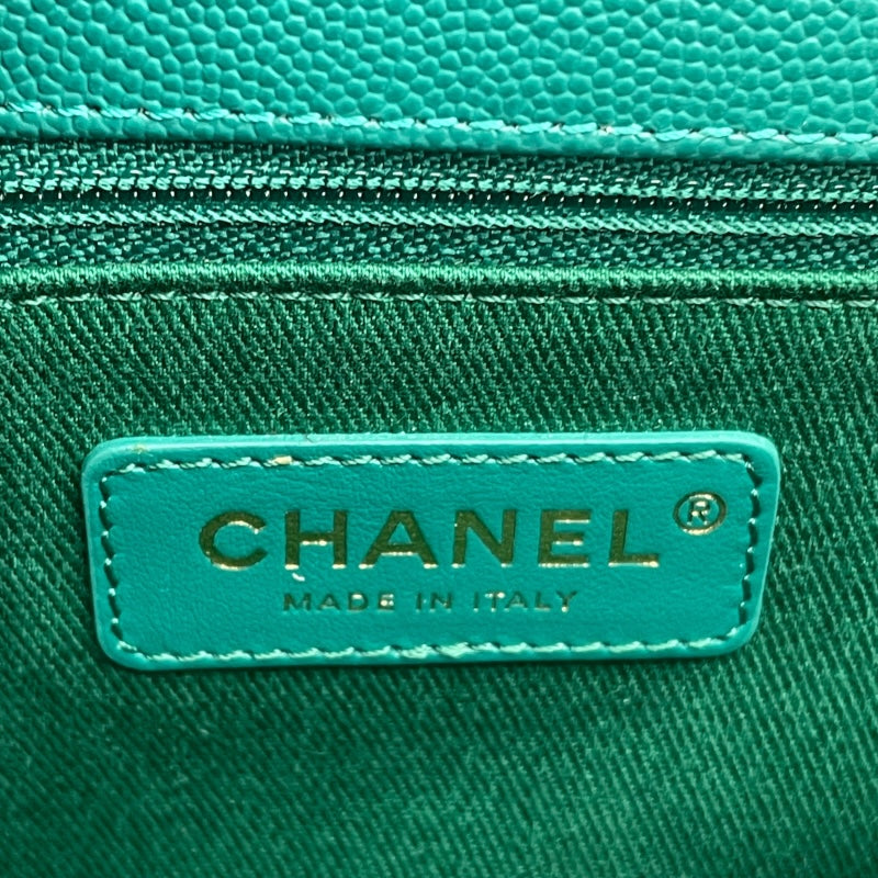 シャネル CHANEL ココハンドル ラージ A92991 グリーン ブラウン GD金具 キャビア・リザード レディース ショルダーバッグ