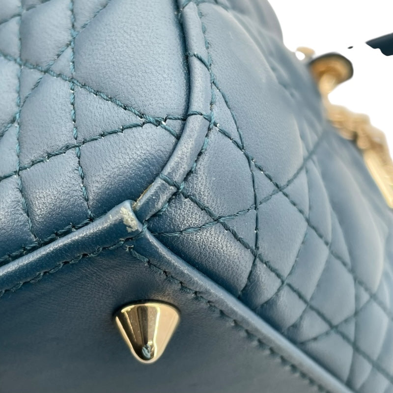 クリスチャン・ディオール Christian Dior マイレディ ディオール スモール M05380CEA ブルー GD金具 カナージュ/ラムスキン レディース ショルダーバッグ