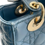 クリスチャン・ディオール Christian Dior マイレディ ディオール スモール M05380CEA ブルー GD金具 カナージュ/ラムスキン レディース ショルダーバッグ