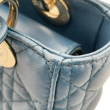 クリスチャン・ディオール Christian Dior マイレディ ディオール スモール M05380CEA ブルー GD金具 カナージュ/ラムスキン レディース ショルダーバッグ