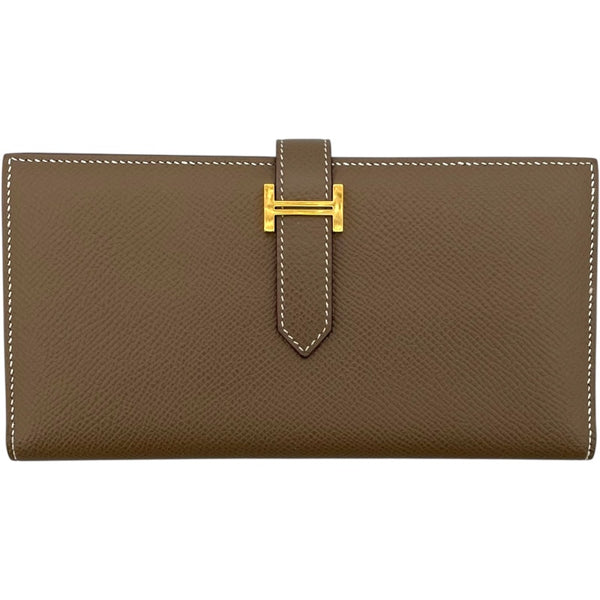 エルメス HERMES ベアンスフレ C刻 エトゥープ GD金具 エプソン レディース 長財布