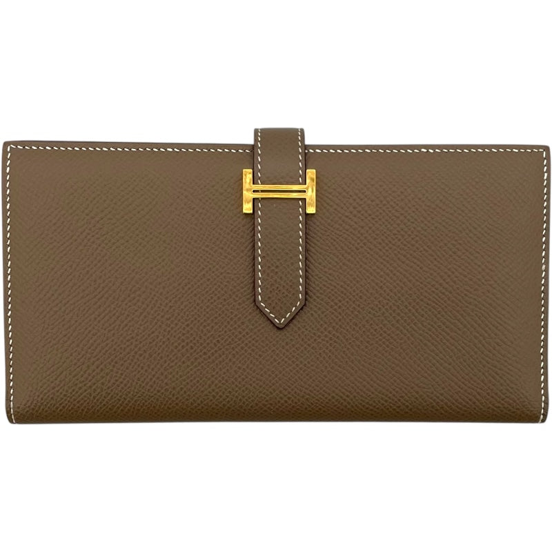 エルメス HERMES ベアンスフレ C刻 エトゥープ GD金具 エプソン レディース 長財布